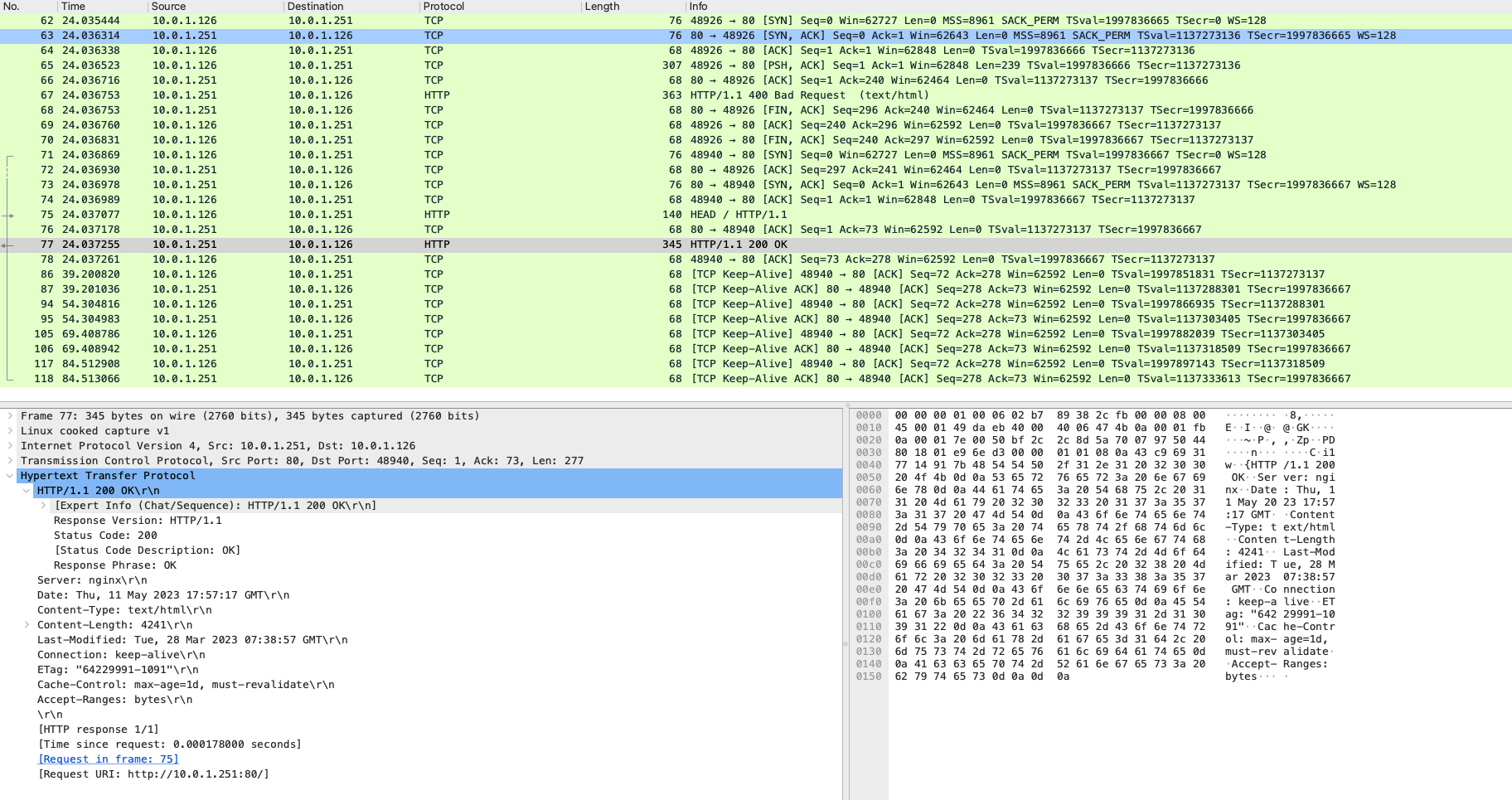Wireshark capture when ICMP is disabled