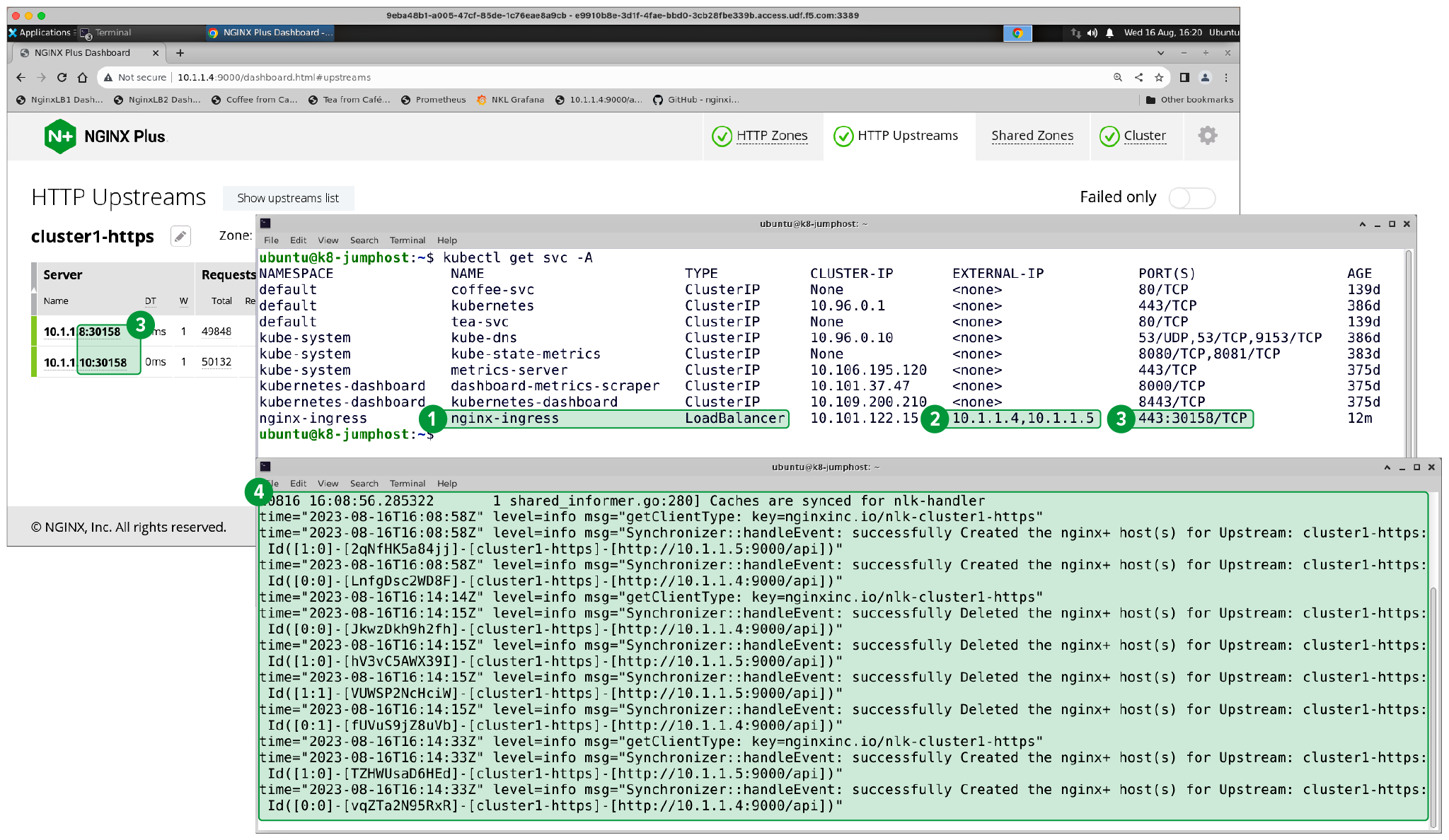 A screenshot of NGINX Loadbalancer for Kubernetes in Action