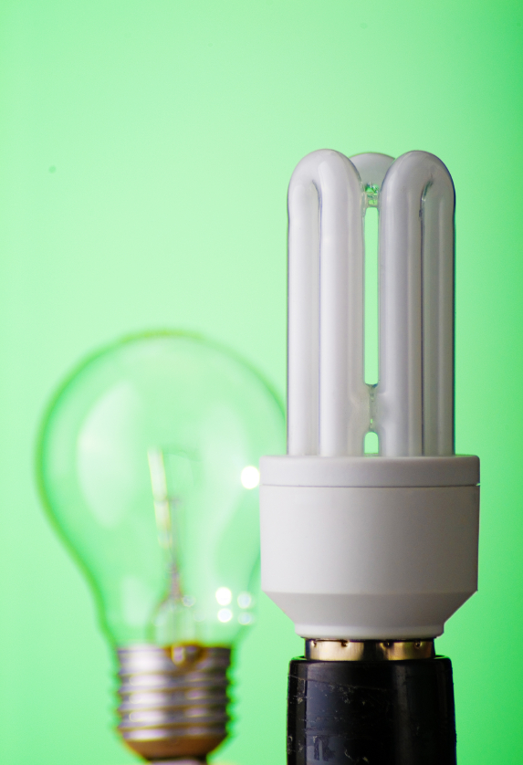 Replace incandescent with CFL lightbulb