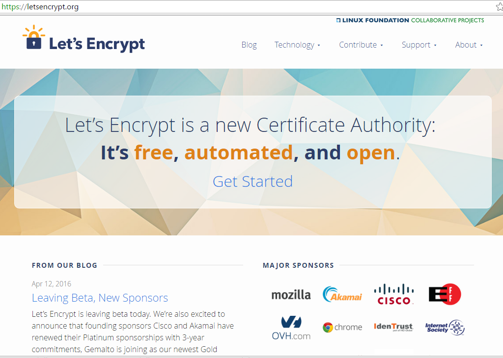 Let's Encrypt is a new certificate authority that is aiming to be the all-in-one solution to website security, providing websites and NGINX with HTTPS [presentation given by Yan Zhu and Peter Eckersley from the Electronic Frontier Foundation (EFF) at nginx.conf 2015]