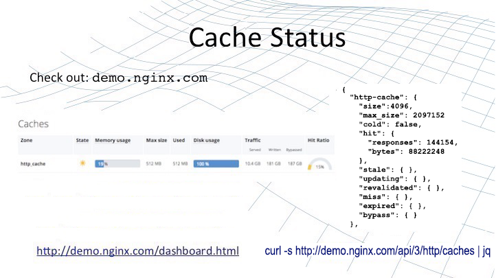 Caching viewable using the GUI within NGINX [webinar by Owen Garrett of NGINX]