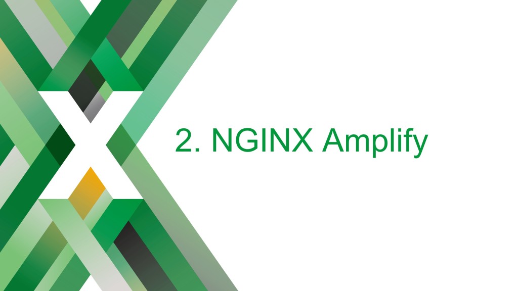Section title slide reading 'NGINX Amplify' -- a tool developed to help figure how to monitor NGINX