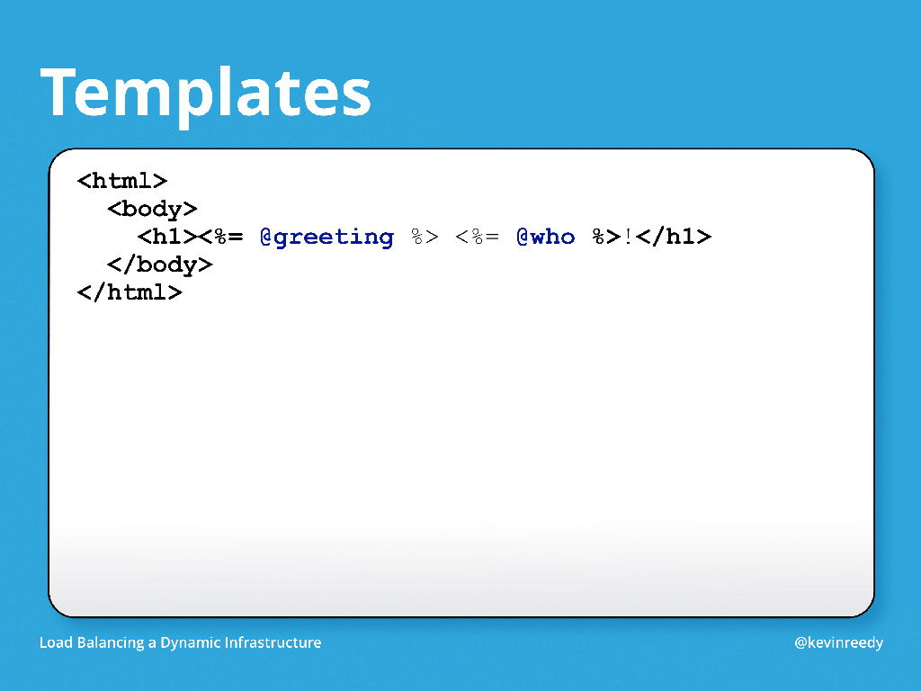 Chef templates are used to write content automatically [presentation by Kevin Reedy of Belly Card at nginx.conf 2014]