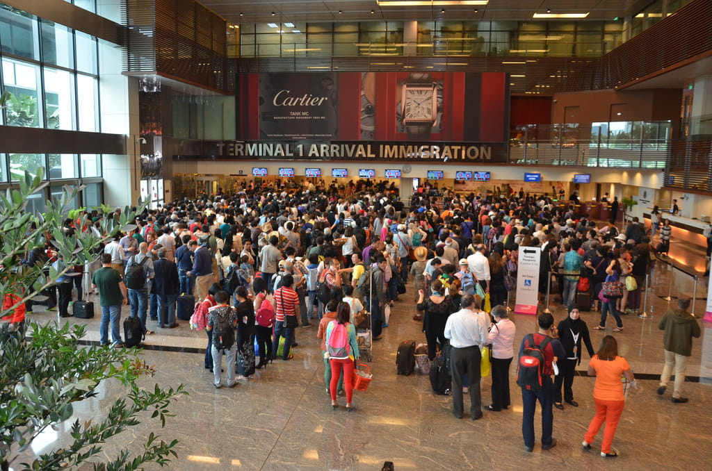 International arrivals hall at airport