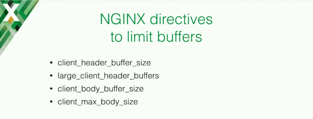 List of NGINX directives to limit buffers for application security