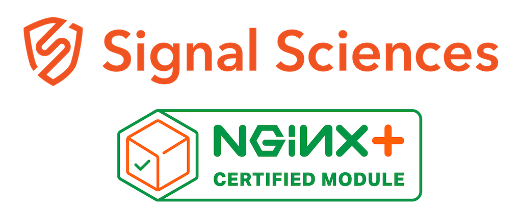 Logos for Signal Sciences and NGINX Plus Certified Modules
